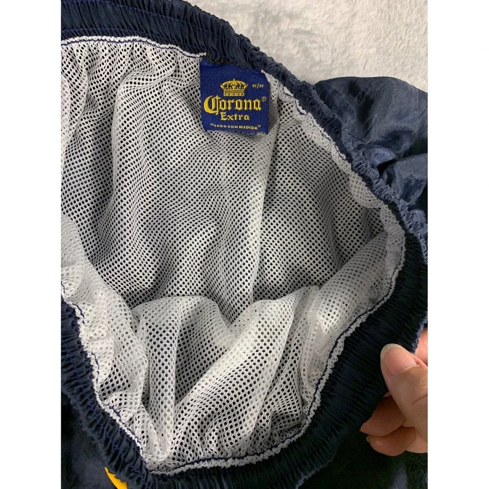 Corona Extra Beer Bottle Graphic Mens M Blue Swim Bottom